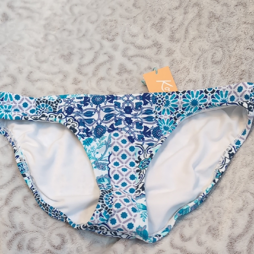 Kona Sol Blue and White Mosaic Bikini